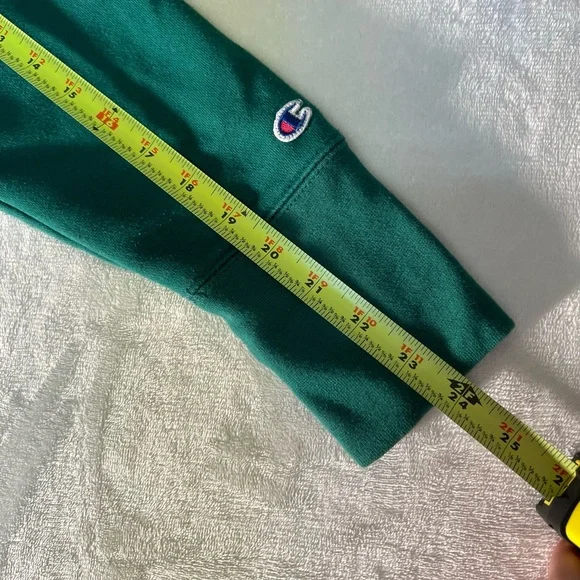 Champion Spellout Hoodie Medium Green Cotton Blend - Picture 6 of 7